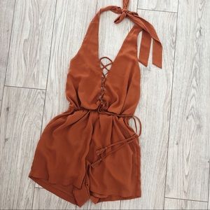Gianni Bini Rust Orange Romper
